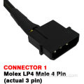 4Pin Molex IDE Male to Female Extension Adapter